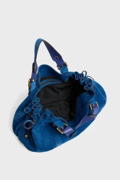 Sac A Main En Cuir Velours Denim - 24H<Gerard Darel New