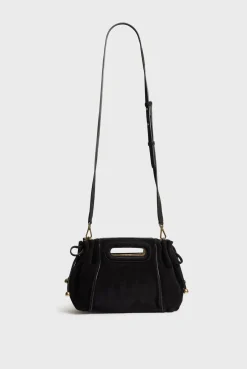 Sac A Main En Cuir Velours Noir - Mini Dany<Gerard Darel Clearance