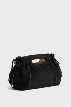Sac A Main En Cuir Velours Noir - Mini Dany<Gerard Darel Clearance