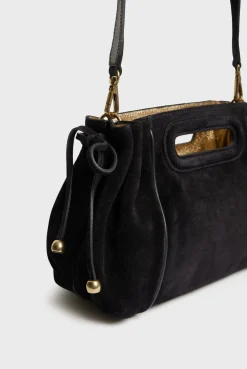 Sac A Main En Cuir Velours Noir - Mini Dany<Gerard Darel Clearance