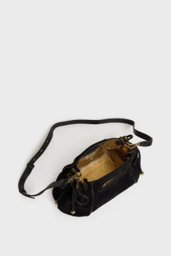 Sac A Main En Cuir Velours Noir - Mini Dany<Gerard Darel Clearance