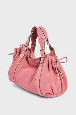 Sac A Main En Cuir Velours Rose - 24H<Gerard Darel Best