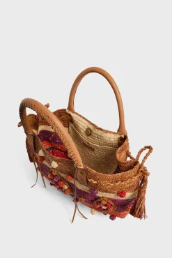 Sac A Main En Raphia Raye Rouge - 24Gd<Gerard Darel Hot