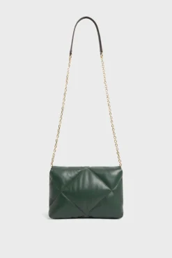 Sac Bandouliere Cuir Matelasse Vert - Fanny<Gerard Darel Hot