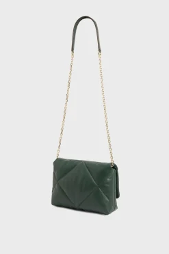 Sac Bandouliere Cuir Matelasse Vert - Fanny<Gerard Darel Hot