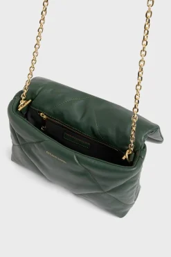 Sac Bandouliere Cuir Matelasse Vert - Fanny<Gerard Darel Hot