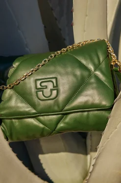 Sac Bandouliere Cuir Matelasse Vert - Fanny<Gerard Darel Hot