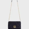 Sac Bandouliere Cuir Matelasse Bleu - Fanny<Gerard Darel Clearance