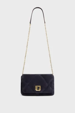 Sac Bandouliere Cuir Matelasse Bleu - Fanny<Gerard Darel Clearance