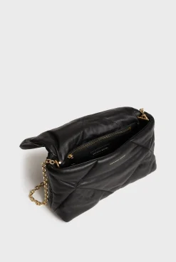 Sac Bandouliere Cuir Matelasse Noir - Fanny<Gerard Darel Best