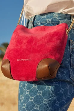 Sac Bandouliere En Cuir Rose - Mini Charlotte<Gerard Darel Fashion