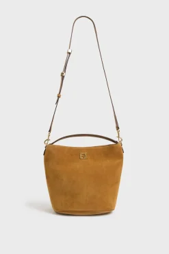 Sac Seau En Cuir Velours Ble - Le Sandrine<Gerard Darel New