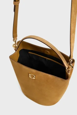 Sac Seau En Cuir Velours Ble - Le Sandrine<Gerard Darel New