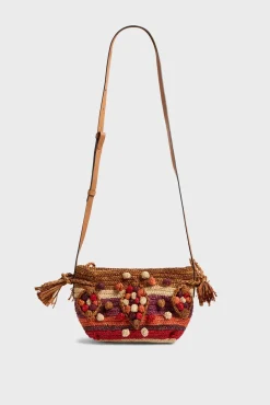 Sac Travers En Raphia Rouge - Mini 24<Gerard Darel Fashion