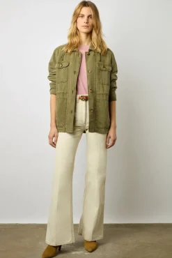 Saharienne En Lin Melange Vert Kaki - Beline<Gerard Darel Online