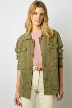 Saharienne En Lin Melange Vert Kaki - Beline<Gerard Darel Online