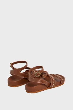 Sandales En Cuir Et Clous Cognac - Arianne<Gerard Darel New