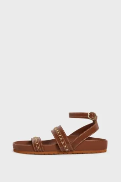 Sandales En Cuir Et Clous Cognac - Arianne<Gerard Darel New