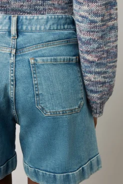 Short En Jean Clair Nuage - Cassis<Gerard Darel Clearance
