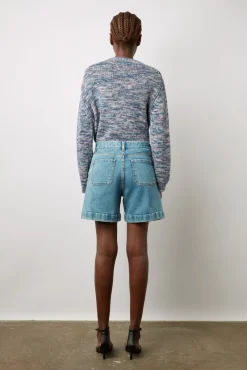 Short En Jean Clair Nuage - Cassis<Gerard Darel Clearance