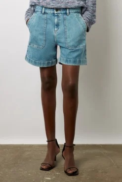 Short En Jean Clair Nuage - Cassis<Gerard Darel Clearance