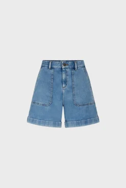Short En Jean Clair Nuage - Cassis<Gerard Darel Clearance