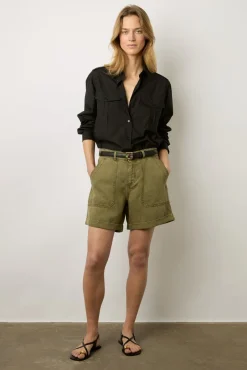 Short En Lin Melange Vert Kaki - Catille<Gerard Darel Hot
