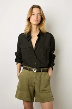 Short En Lin Melange Vert Kaki - Catille<Gerard Darel Hot