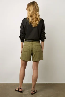 Short En Lin Melange Vert Kaki - Catille<Gerard Darel Hot