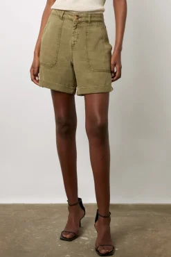 Short En Lin Melange Vert Kaki - Catille<Gerard Darel Hot
