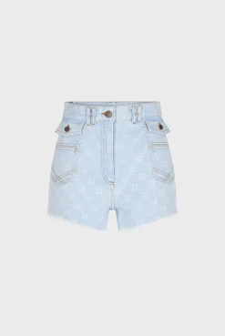 Short Frange A Monogramme Bleu Ciel - Farel<Gerard Darel Discount
