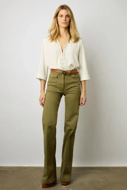 Top Zippe Avec Surpiqures Ecru - Adeline<Gerard Darel Online