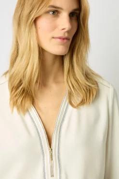Top Zippe Avec Surpiqures Ecru - Adeline<Gerard Darel Online