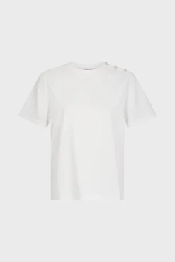 Tshirt A Boutons Strass Ecru - Myrtha<Gerard Darel Sale