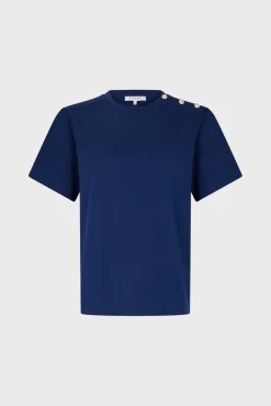 Tshirt A Boutons Strass Marine - Myrtha<Gerard Darel Online