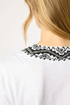 Tshirt Au Col Brode Ecru - Maysam<Gerard Darel Hot