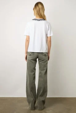 Tshirt Au Col Brode Ecru - Maysam<Gerard Darel Hot