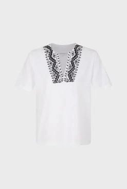 Tshirt Au Col Brode Ecru - Maysam<Gerard Darel Hot