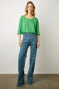 Tshirt Au Dos Boutonne Vert - Magnolia<Gerard Darel Outlet