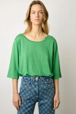 Tshirt Au Dos Boutonne Vert - Magnolia<Gerard Darel Outlet