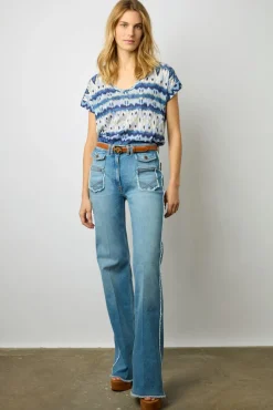 T-Shirt Col Rond Tie And Dye Ecru - Marcele<Gerard Darel Discount