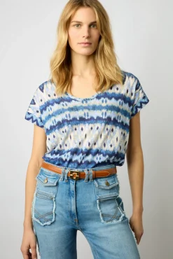 T-Shirt Col Rond Tie And Dye Ecru - Marcele<Gerard Darel Discount