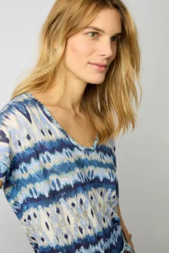 T-Shirt Col Rond Tie And Dye Ecru - Marcele<Gerard Darel Discount