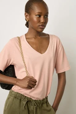 T-Shirt Col Tunisien Coton Rose - Maurine<Gerard Darel Discount