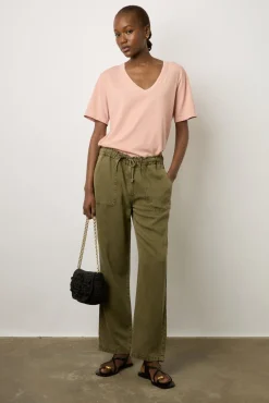 T-Shirt Col Tunisien Coton Rose - Maurine<Gerard Darel Discount