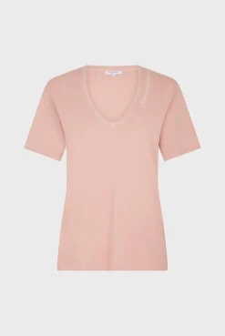 T-Shirt Col Tunisien Coton Rose - Maurine<Gerard Darel Discount