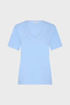 T-Shirt Col Tunisien En Coton Bleu - Maurine<Gerard Darel Discount