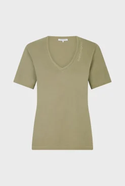 T-Shirt Col Tunisien En Coton Kaki - Maurine<Gerard Darel Fashion