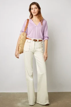 Tshirt Col Tunisien Lilas - Maddie<Gerard Darel Fashion