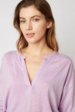 Tshirt Col Tunisien Lilas - Maddie<Gerard Darel Fashion